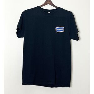Blockbuster T-Shirt Women's Medium Black Embroidered Logo Uniform Nostalgia